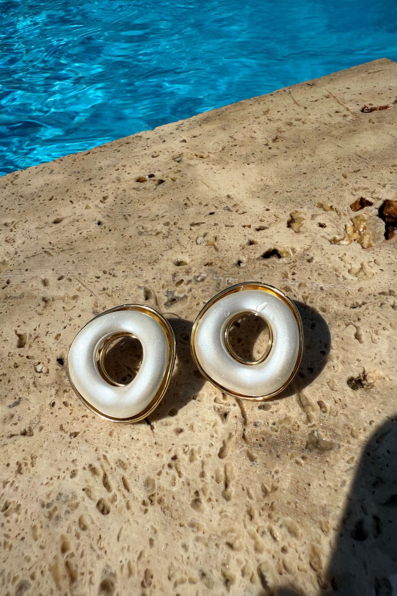 Geometrik İncili Küpe