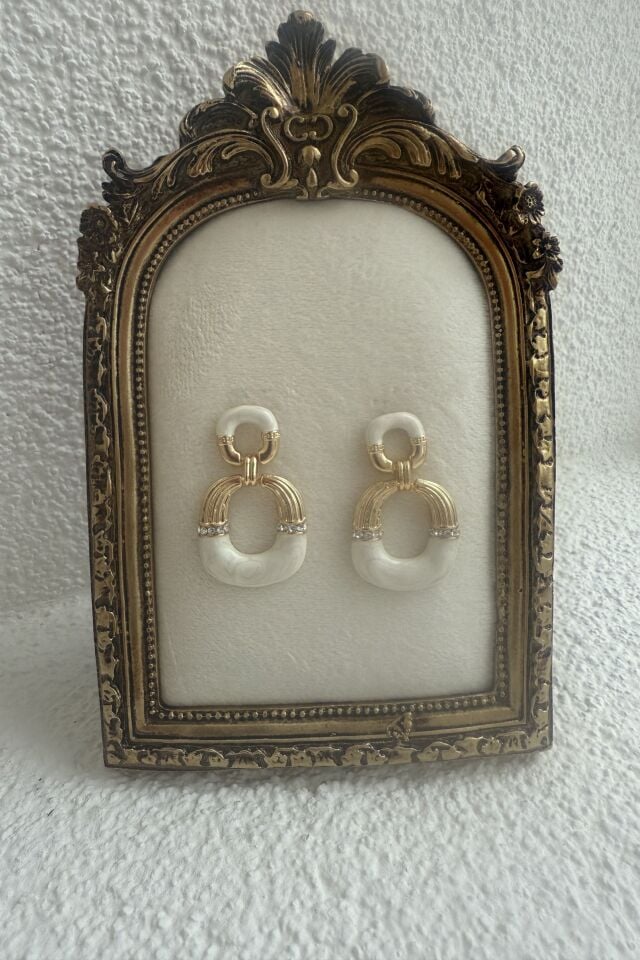 Vintage Taş Detaylı Küpe