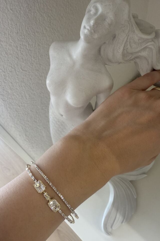 Zirkon Taşlı Baget İkili Bileklik