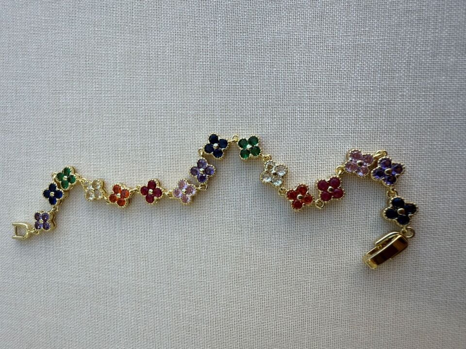 RENKLİ YONCA ZİRKON BİLEKLİK GOLD