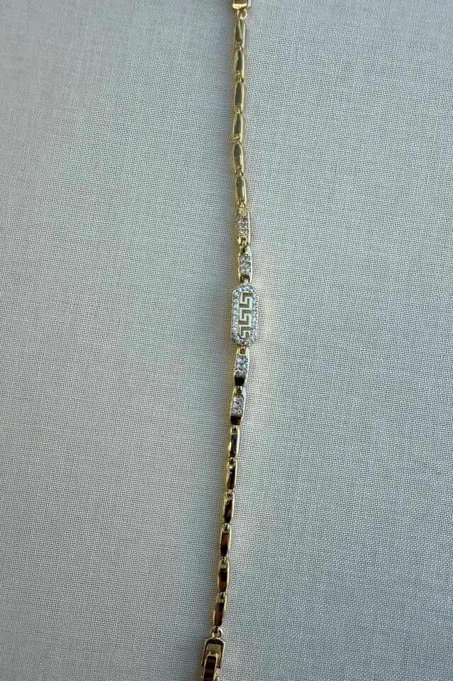 14K İTALYAN ZİNCİR ZİRKON TAŞLI BİLEKLİK