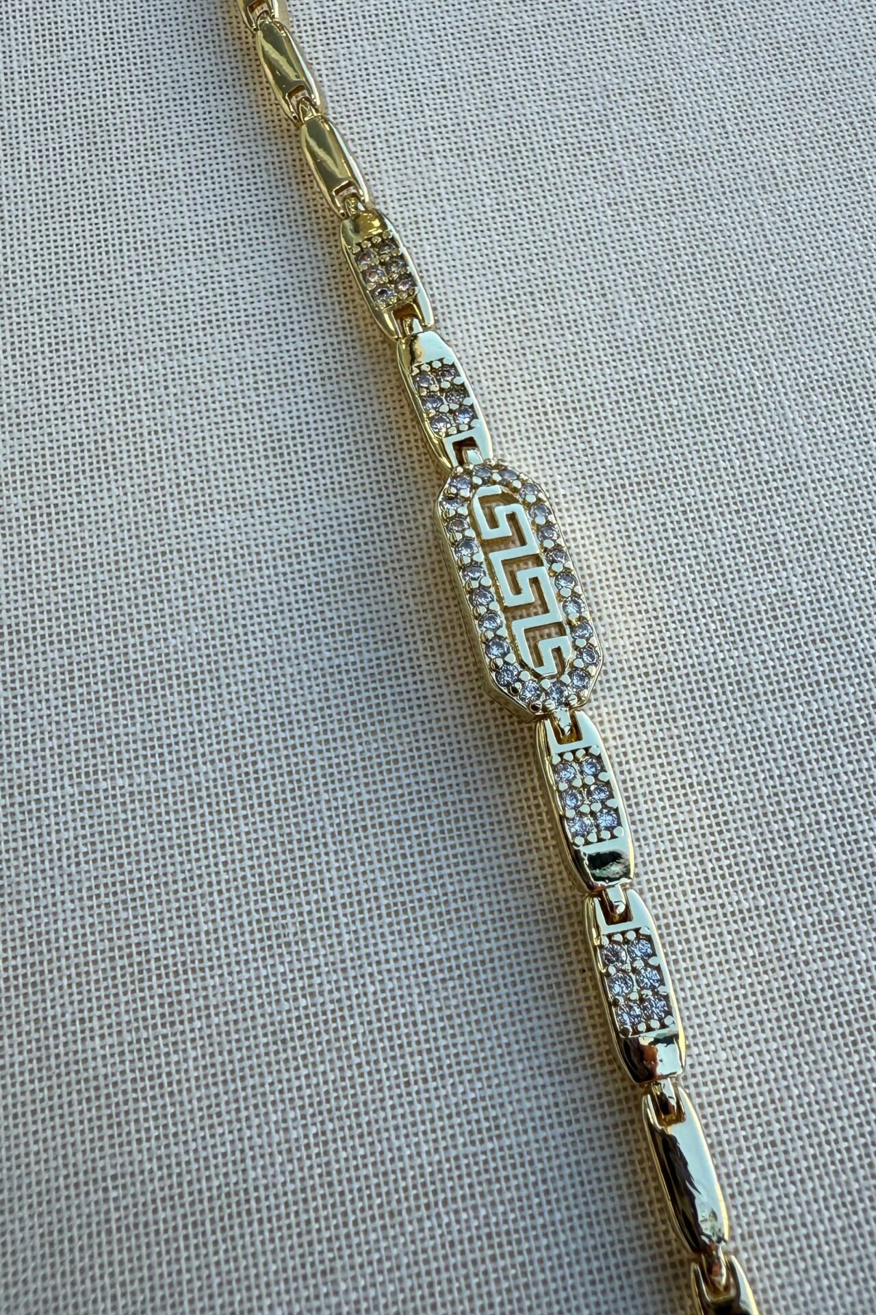 14K İTALYAN ZİNCİR ZİRKON TAŞLI BİLEKLİK