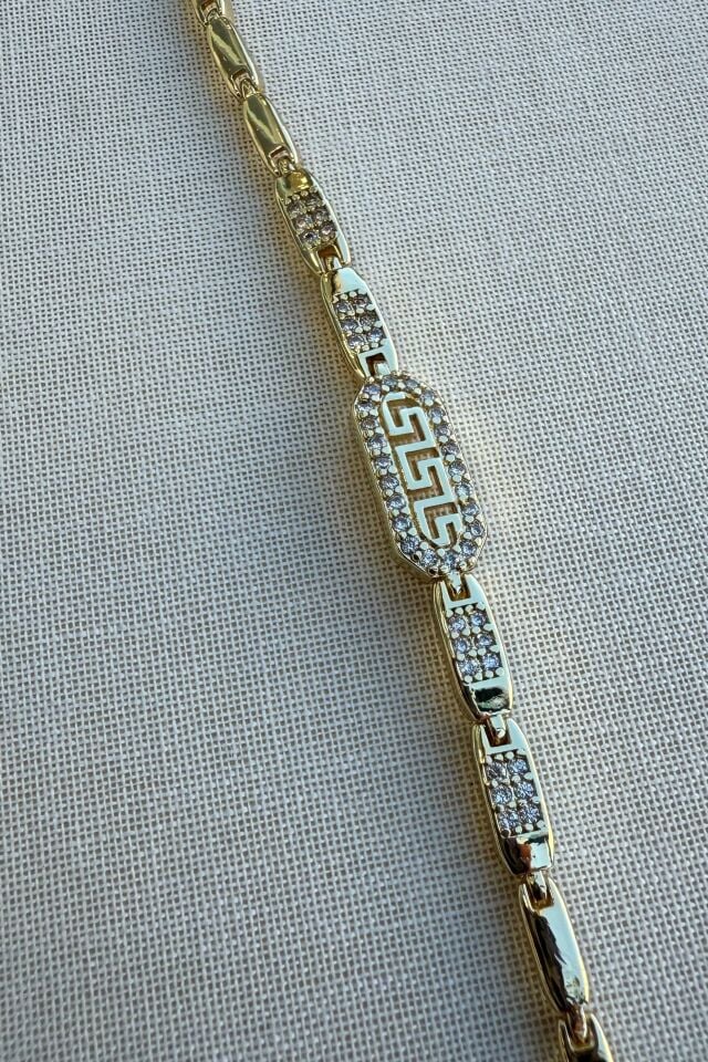 14K İTALYAN ZİNCİR ZİRKON TAŞLI BİLEKLİK